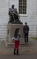 315-0612 Posing with Statue of John Harvard.jpg